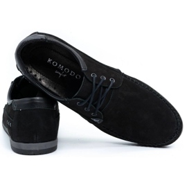 KOMODO Zapatos de mocasín de cuero para hombres 875 Nubuk negro 2 KOMODO Zapatos de mocasín de cuero para hombres 875 Nubuk negro 2