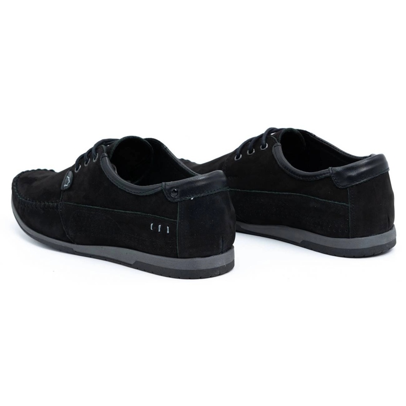 KOMODO Zapatos de mocasín de cuero para hombres 875 Nubuk negro 3