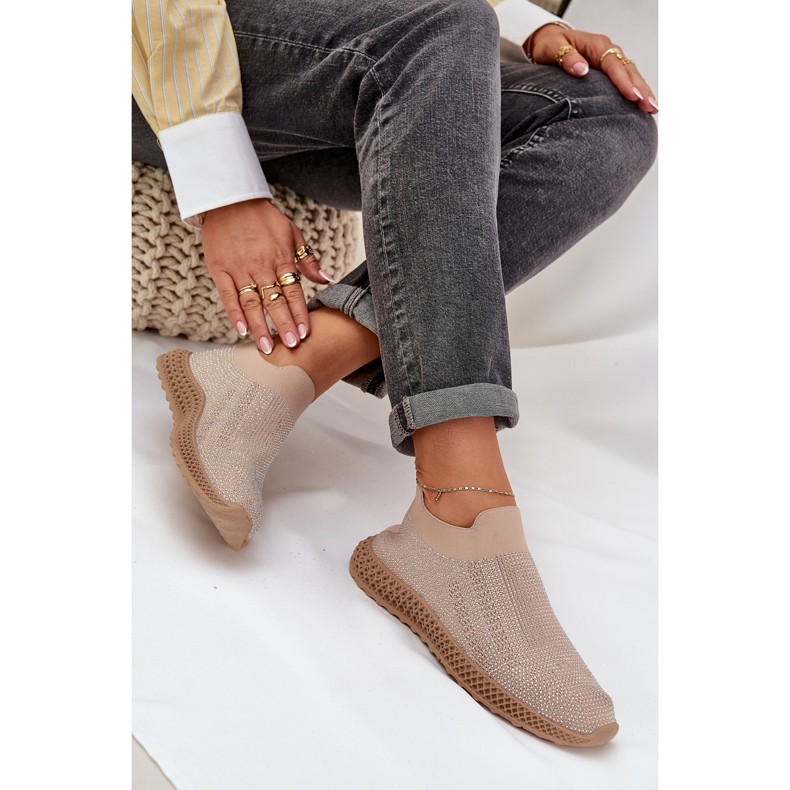 S.Barski Zapatos deportivos femeninos cortados con TW121 beige 4