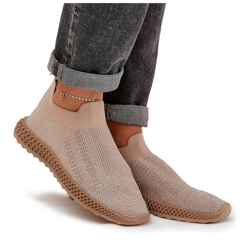 S.Barski Zapatos deportivos femeninos cortados con TW121 beige 5