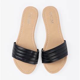 Shelvt Chanclas negras para mujeres clásicas en una suela plana negro 3