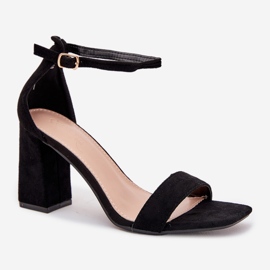 Boto Sandalias de mujeres en el Eco Suede Post Black Elirae negro 4