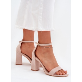 Boto Sandalias de mujeres en el Eco Suede Post Beige Elirae 6