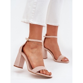 Boto Sandalias de mujeres en el Eco Suede Post Beige Elirae 2