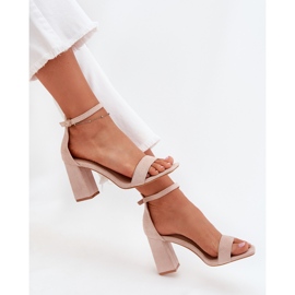 Boto Sandalias de mujeres en el Eco Suede Post Beige Elirae 8