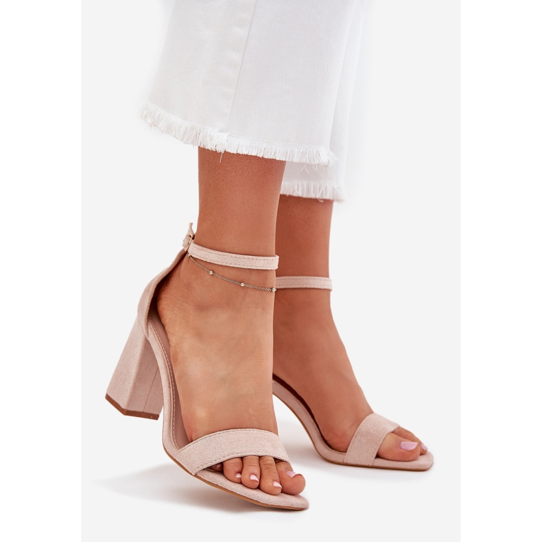 Boto Sandalias de mujeres en el Eco Suede Post Beige Elirae 1