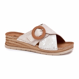 Godas para mujeres con una abrazadera decorativa de INBLU RV000012 beige 3