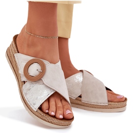 Godas para mujeres con una abrazadera decorativa de INBLU RV000012 beige 6