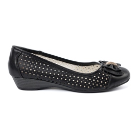 Shelvt Bombas de cuña abiertas negro 1