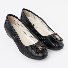 Shelvt Bombas de cuña abiertas negro 2