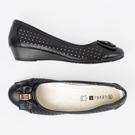 Shelvt Bombas de cuña abiertas negro 5