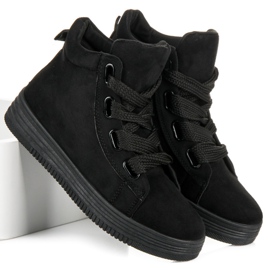Zapatillas altas con cordones negro 4
