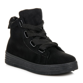 Zapatillas altas con cordones negro 1