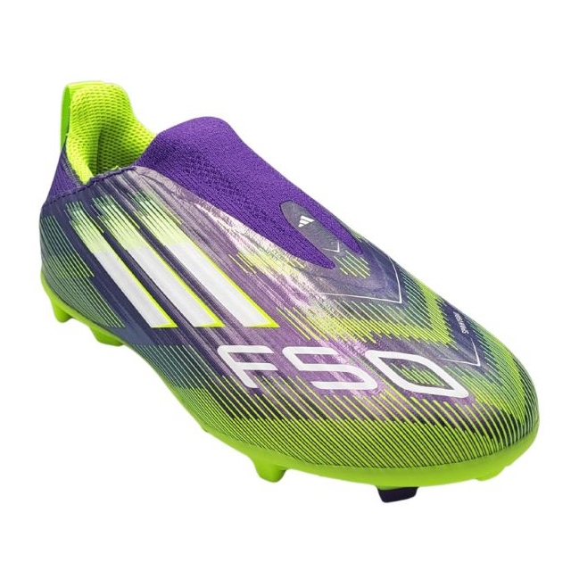 Adidas F50 League LL FG/MG JR JH7743 Zapatos de fútbol púrpura 2