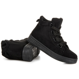 Zapatillas altas con cordones negro 3