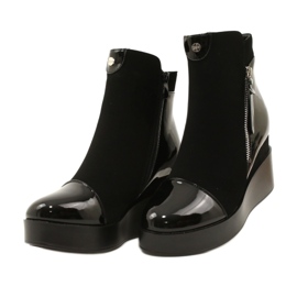 Botas de ante mujeres en una cuña/plataforma gruesa H2180 negro 4 Botas de ante mujeres en una cuña/plataforma gruesa H2180 negro 4