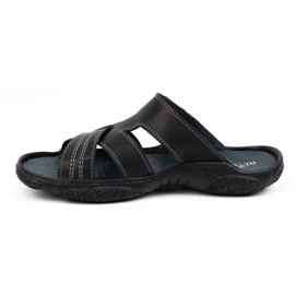 Olivier Zapatillas de cuero para hombres 680mA Negro 2