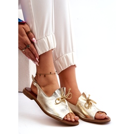Zazoo 2898 Sandalias Planas Piel Dorado G1/2 1