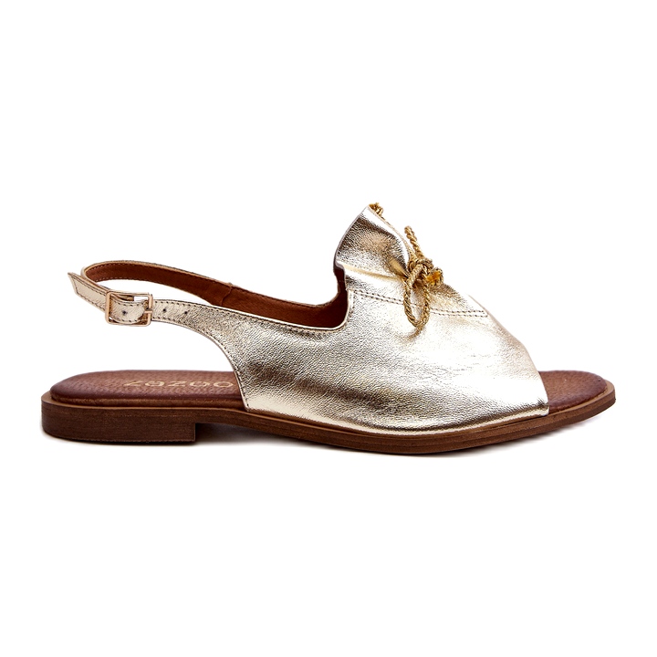 Zazoo 2898 Sandalias Planas Piel Dorado G1/2 4
