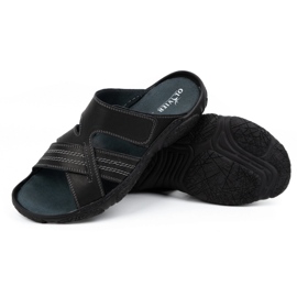 Olivier Zapatillas de cuero para hombres 680mA Negro 4