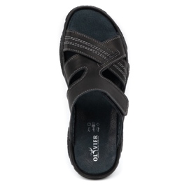 Olivier Zapatillas de cuero para hombres 680mA Negro 6