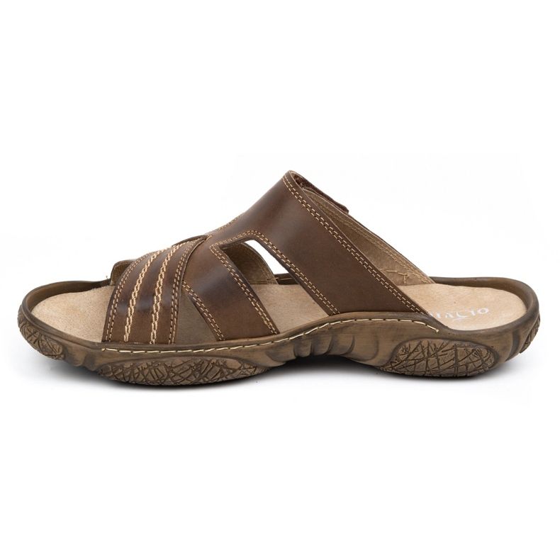 Olivier Zapatillas de cuero para hombres 680mA marrón oscuro 2