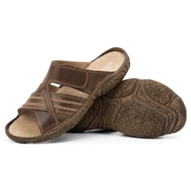 Olivier Zapatillas de cuero para hombres 680mA marrón oscuro 4