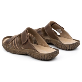 Olivier Zapatillas de cuero para hombres 680mA marrón oscuro 5