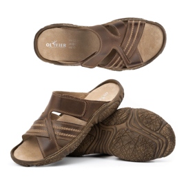 Olivier Zapatillas de cuero para hombres 680mA marrón oscuro 6