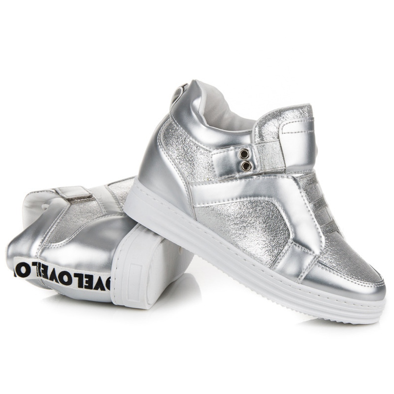 Muto Deportivas plateadas con velcro gris 1