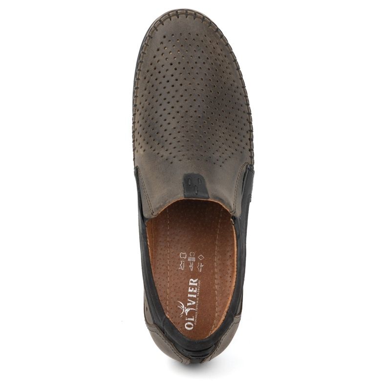 Olivier Mocasines hombre piel calada 0525 oliva verde 6 Olivier Mocasines hombre piel calada 0525 oliva verde 6