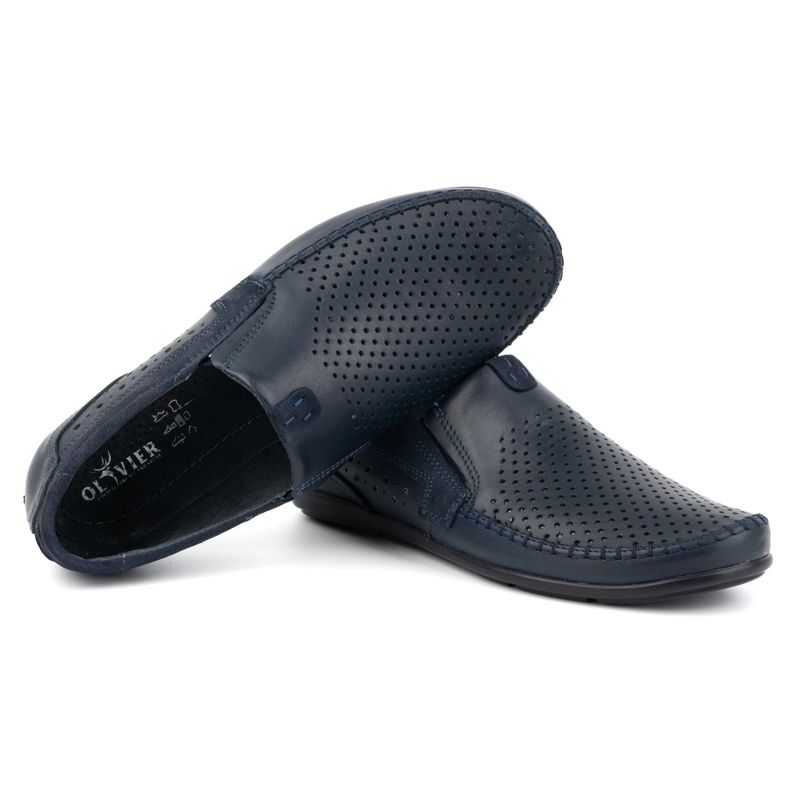 Olivier Mocasines hombre piel calada 0525, azul marino 5 Olivier Mocasines hombre piel calada 0525, azul marino 5