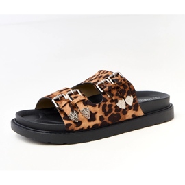 Zapatillas de mujer Panther con hebillas decorativas beige 2