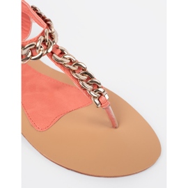 Shelvt Sandalias de coral con una cadena rojo 5