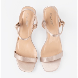 Shelvt Sandalias satinadas de baja tina beige 2