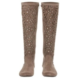 Olivier Botas de mujer caladas beige oscuro 3