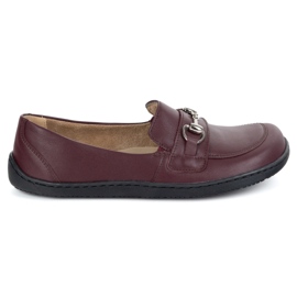 Olivier Barefoot de cuero para mujeres mocasines minimalistas de verano 1288 Borgoña rojo 1