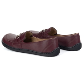 Olivier Barefoot de cuero para mujeres mocasines minimalistas de verano 1288 Borgoña rojo 6