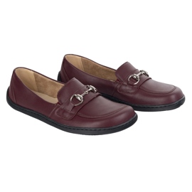 Olivier Barefoot de cuero para mujeres mocasines minimalistas de verano 1288 Borgoña rojo 4