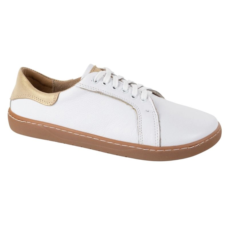 Olivier Zapatillas de cuero de cuero para mujeres blancas Aura descalzo | Zapatos minimalistas clásicos, cero caída blanco 1