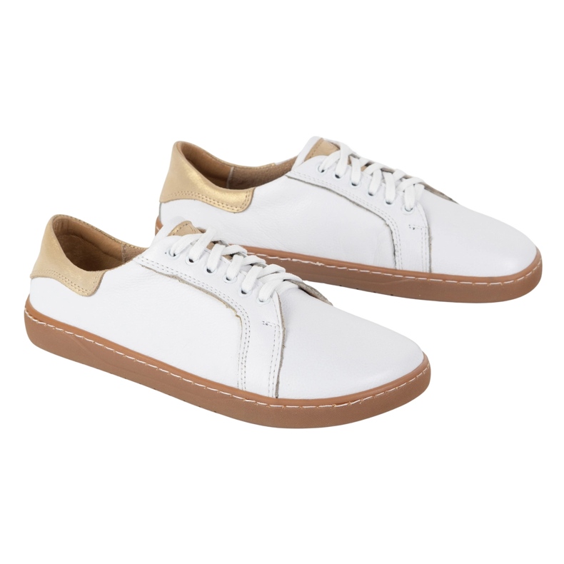 Olivier Zapatillas de cuero de cuero para mujeres blancas Aura descalzo | Zapatos minimalistas clásicos, cero caída blanco 2