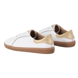 Olivier Zapatillas de cuero de cuero para mujeres blancas Aura descalzo | Zapatos minimalistas clásicos, cero caída blanco 4
