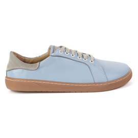 Olivier Aura: zapatillas de cuero casuales de color descalzo para mujer azul claro, caja de punta ancha 1