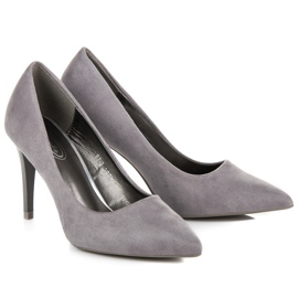 Tacones de ante gris 1