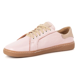Olivier Aura: zapatillas minimalistas de moda de cuero descalzo para mujeres, cero caída rosado 4