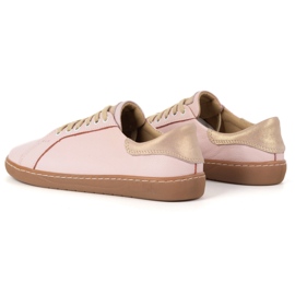 Olivier Aura: zapatillas minimalistas de moda de cuero descalzo para mujeres, cero caída rosado 7