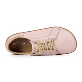 Olivier Aura: zapatillas minimalistas de moda de cuero descalzo para mujeres, cero caída rosado 10