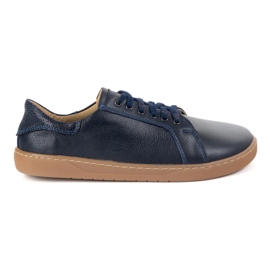 Olivier Zapatos de cuero de zapatillas azul marino descalzo aura marina con una suela plana 1