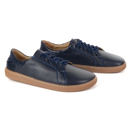 Olivier Zapatos de cuero de zapatillas azul marino descalzo aura marina con una suela plana 4