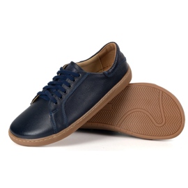 Olivier Zapatos de cuero de zapatillas azul marino descalzo aura marina con una suela plana 5